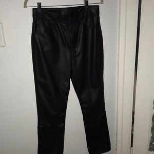 Black vegan leather pants